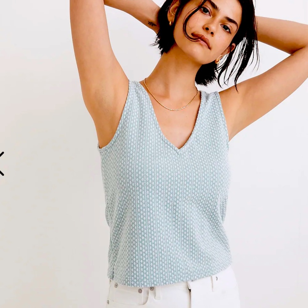 LIKE NEW Madewell Jacquard Peekaboo-Back Crop Tank